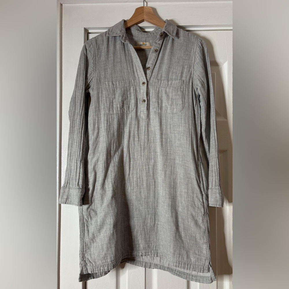 Marine Layer Kiki Popover Tunic Long Sleeve Dress With Pockets Size Small EUC